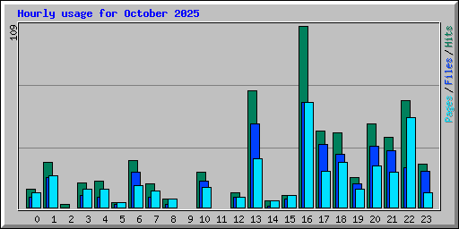 Hourly usage for October 2025